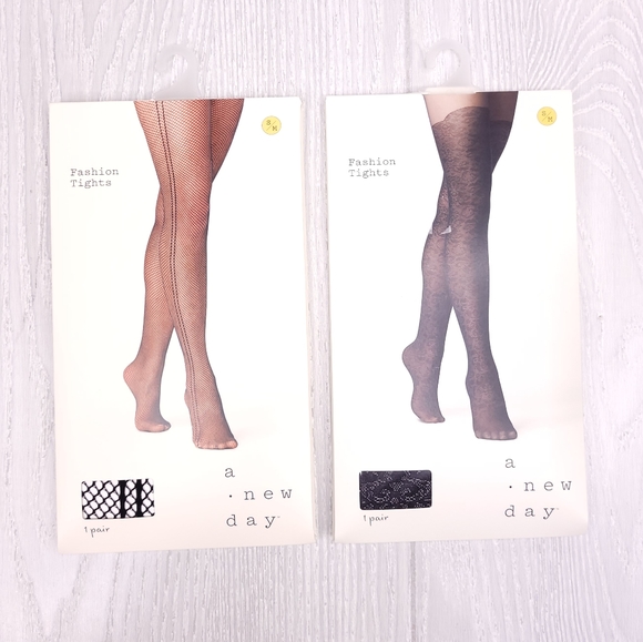 A New Day Fashion Tights Fishnet Pantyhose 2PK